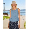 image:imageZESICA Womens Summer Sleeveless Tie Front Peplum Tank TopsDustyblue