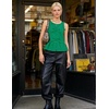 image:imageZESICA Womens Summer Sleeveless Tie Front Peplum Tank TopsGreen