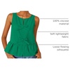 image:imageZESICA Womens Summer Sleeveless Tie Front Peplum Tank TopsGreen
