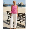 image:imageZESICA Womens Summer Sleeveless Tie Front Peplum Tank TopsHotpink