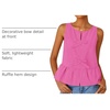 image:imageZESICA Womens Summer Sleeveless Tie Front Peplum Tank TopsHotpink