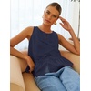 image:imageZESICA Womens Summer Sleeveless Tie Front Peplum Tank TopsNavy