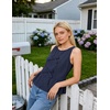 image:imageZESICA Womens Summer Sleeveless Tie Front Peplum Tank TopsNavy