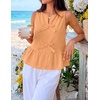 image:imageZESICA Womens Summer Sleeveless Tie Front Peplum Tank TopsOrange