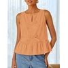 image:imageZESICA Womens Summer Sleeveless Tie Front Peplum Tank TopsOrange