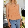 image:imageZESICA Womens Summer Sleeveless Tie Front Peplum Tank TopsOrange
