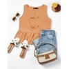 image:imageZESICA Womens Summer Sleeveless Tie Front Peplum Tank TopsOrange
