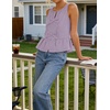 image:imageZESICA Womens Summer Sleeveless Tie Front Peplum Tank TopsPurple