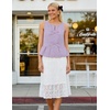image:imageZESICA Womens Summer Sleeveless Tie Front Peplum Tank TopsPurple