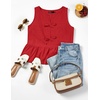 image:imageZESICA Womens Summer Sleeveless Tie Front Peplum Tank TopsRed
