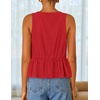 image:imageZESICA Womens Summer Sleeveless Tie Front Peplum Tank TopsRed
