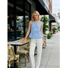 image:imageZESICA Womens Summer Sleeveless Tie Front Peplum Tank TopsSky
