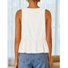 image:imageZESICA Womens Summer Sleeveless Tie Front Peplum Tank TopsWhite