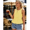 image:imageZESICA Womens Summer Sleeveless Tie Front Peplum Tank TopsYellow