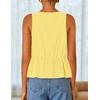 image:imageZESICA Womens Summer Sleeveless Tie Front Peplum Tank TopsYellow
