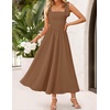 image:imageZESICA Womens Summer Tie Shoulder Wedding Guest Maxi DressBrown