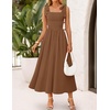 image:imageZESICA Womens Summer Tie Shoulder Wedding Guest Maxi DressBrown