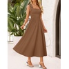 image:imageZESICA Womens Summer Tie Shoulder Wedding Guest Maxi DressBrown