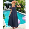image:imageZESICA Womens Summer Tie Shoulder Wedding Guest Maxi DressNavy