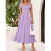 image:imageZESICA Womens Summer Tie Shoulder Wedding Guest Maxi DressPurple