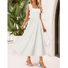 image:imageZESICA Womens Summer Tie Shoulder Wedding Guest Maxi DressWhite