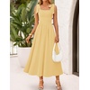 image:imageZESICA Womens Summer Tie Shoulder Wedding Guest Maxi DressYellow