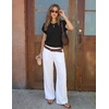 image:imageZESICA Womens Summer Wool Blend Short Sleeve Sweater TopsBlack