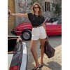 image:imageZESICA Womens Summer Wool Blend Short Sleeve Sweater TopsBlack
