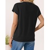 image:imageZESICA Womens Summer Wool Blend Short Sleeve Sweater TopsBlack