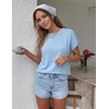 image:imageZESICA Womens Summer Wool Blend Short Sleeve Sweater TopsBlue