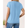 image:imageZESICA Womens Summer Wool Blend Short Sleeve Sweater TopsBlue