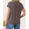 image:imageZESICA Womens Summer Wool Blend Short Sleeve Sweater TopsCoffee