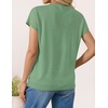 image:imageZESICA Womens Summer Wool Blend Short Sleeve Sweater TopsLight Green