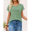 image:imageZESICA Womens Summer Wool Blend Short Sleeve Sweater TopsLight Green