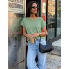 image:imageZESICA Womens Summer Wool Blend Short Sleeve Sweater TopsLight Green