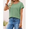 image:imageZESICA Womens Summer Wool Blend Short Sleeve Sweater TopsLight Green