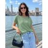 image:imageZESICA Womens Summer Wool Blend Short Sleeve Sweater TopsLight Green