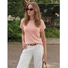 image:imageZESICA Womens Summer Wool Blend Short Sleeve Sweater TopsPink