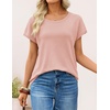 image:imageZESICA Womens Summer Wool Blend Short Sleeve Sweater TopsPink