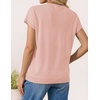 image:imageZESICA Womens Summer Wool Blend Short Sleeve Sweater TopsPink