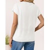 image:imageZESICA Womens Summer Wool Blend Short Sleeve Sweater TopsWhite