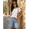 image:imageZESICA Womens Summer Wool Blend Short Sleeve Sweater TopsWhite