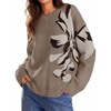 image:imageZESICA Womens Fall Floral Oversized Sweaters 2026 Cozy Pullover TopsOats