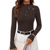 image:imageZESICA Womens Long Sleeve Bussiness Casual Fashion Knit Sweater TopsCoffee
