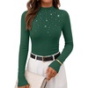 image:imageZESICA Womens Long Sleeve Bussiness Casual Fashion Knit Sweater TopsDark Green