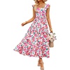 image:imageZESICA Womens Summer Boho Floral Wedding Guest Midi DressesRose