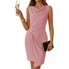 image:imageZESICA Womens Summer Cowl Neck Cocktail Short Dresses 2026Pink