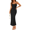 image:imageZESICA Womens Summer Floral Sleeveless Square Neck Midi DressBlack