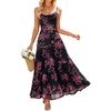 image:imageZESICA Womens Summer Mesh Floral Sleeveless Wedding Guest DressBlack