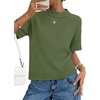 image:imageZESICA Womens Summer Short Sleeve Loose Knit Sweaters TopsArmygreen